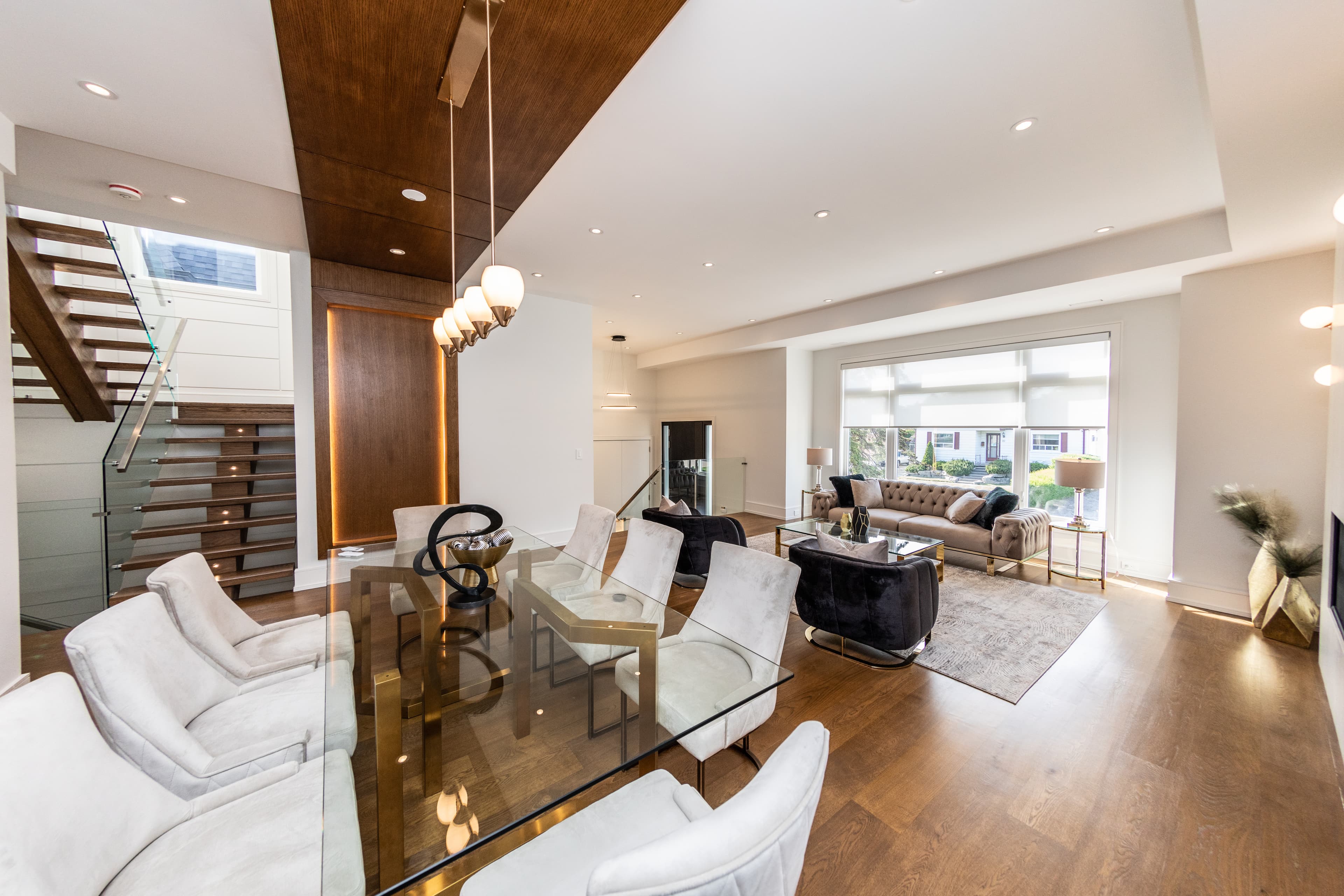 Open-concept living and dining, whole-home transformation